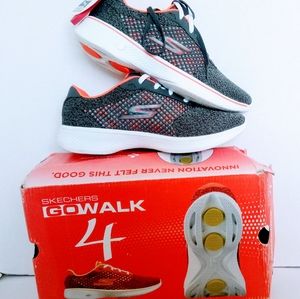 Skechers Go Walk 4 Exceed Charcoal Coral Size 7